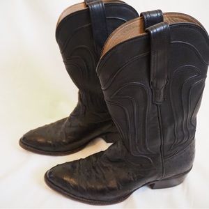 Tecovas Ostrich Black Womens Boots Size 8